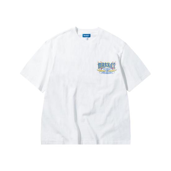  마켓 반팔 티셔츠 V12 티셔츠 (표백하지 않은 면)