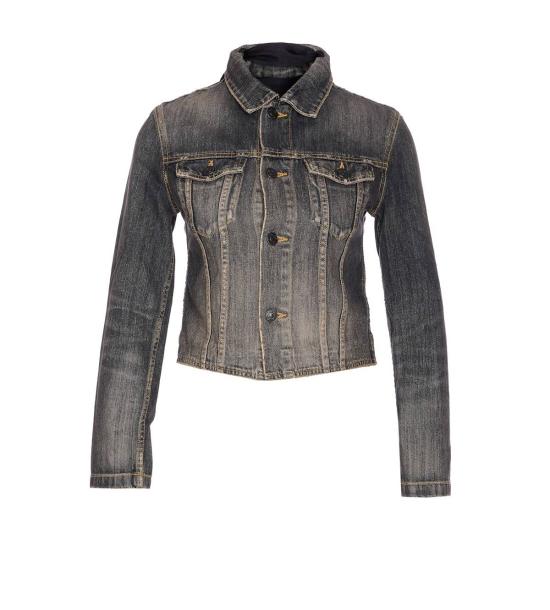  발렌시아가 데님 자켓 레이스업 재킷 그레이