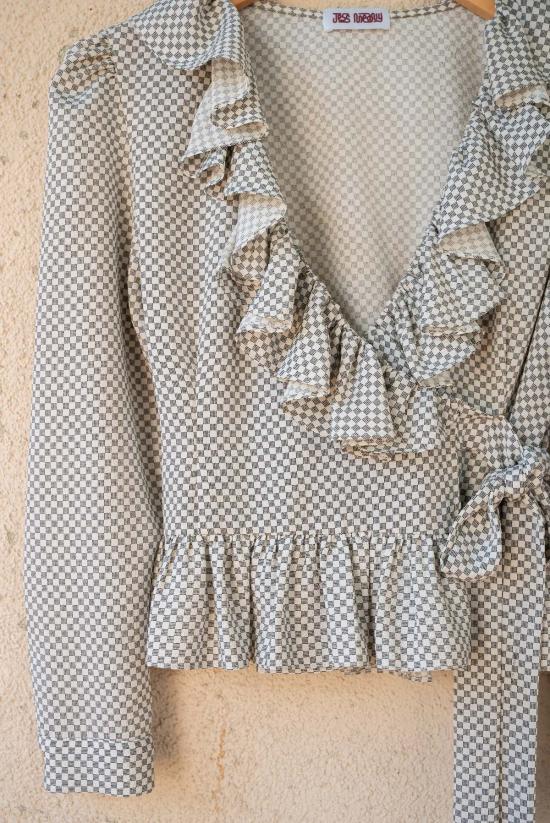  제스 미니 블라우스 랩 셔츠 W&B