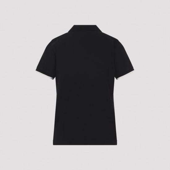  몽클레어 반팔 티셔츠 코튼 폴로 셔츠 블랙 - MONCLER