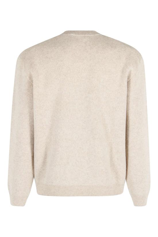  메종키츠네 스웨터 메종 키츠네 폭스 헤드 밀라노 램스울 점퍼  탄 베이지 - MAISON KITSUNE