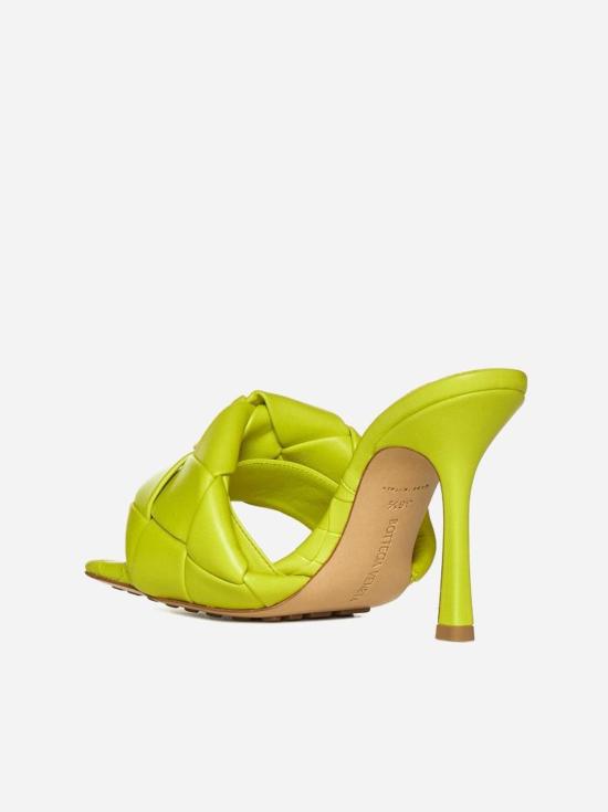  보테가베네타 샌들 Bottega Veneta Lido 인트레치아토 가죽  그린 - BOTTEGA VENETA