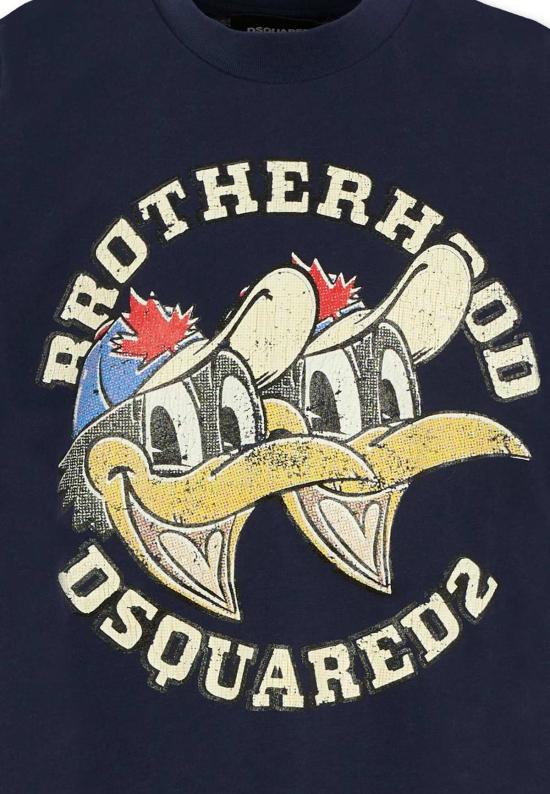  [키즈] 디스퀘어드2 트레이닝 상의 어린이용 Dsquared2 오리 프린트 티셔츠 (블루) - DSQUARED2