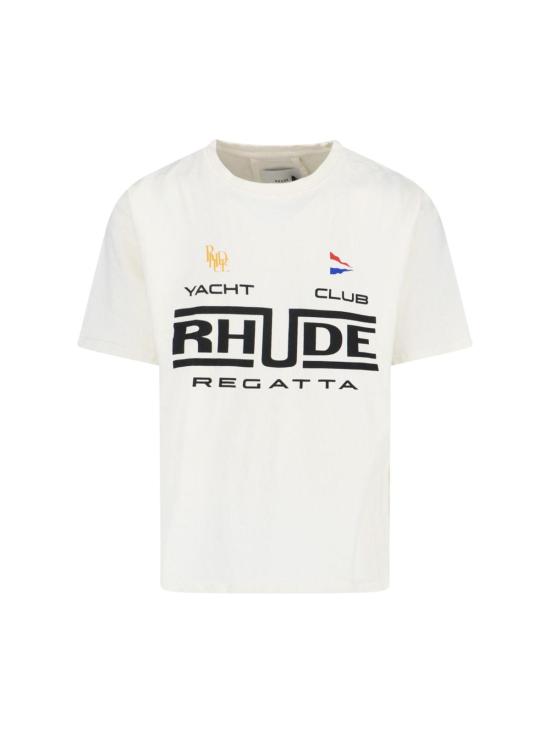  루드 반팔 티셔츠 Rhude Yacht Club Regatta 크루넥  화이트
