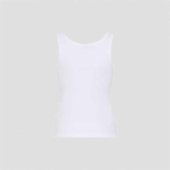  베르사체 민소매 티셔츠 코튼 탱크탑 옵티컬 화이트 - VERSACE