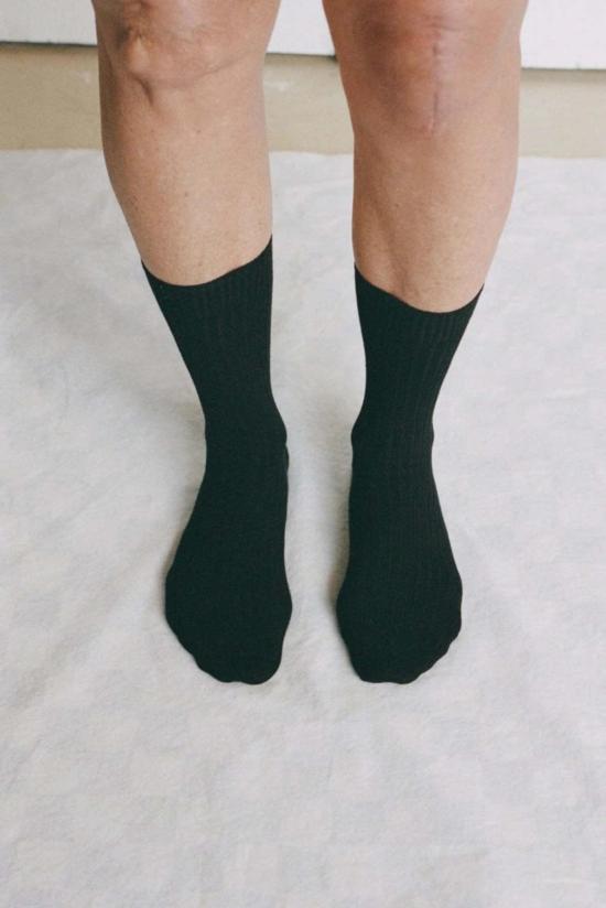  베이스레인지 양말 Baserange 리브 오버앵클  블랙