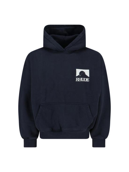  루드 긴팔 티셔츠 풀오버 후드티 블랙