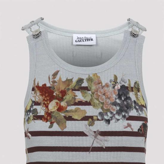  장 폴 고티에 롱 원피스 마리니에르 포도 롱 드레스 라이트 블루 멀티컬러 - JEAN PAUL GAULTIER