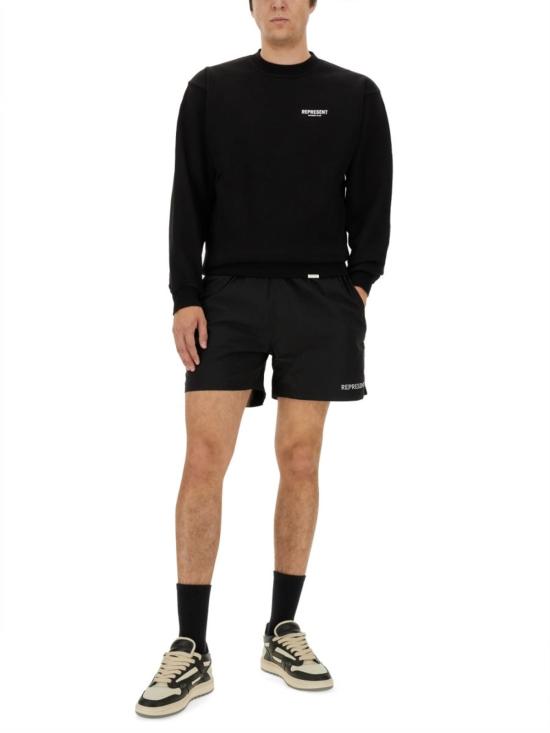  리프레젠트 숏팬츠 버뮤다를 대표하는 로고가 새겨진 블랙 반바지 - REPRESENT