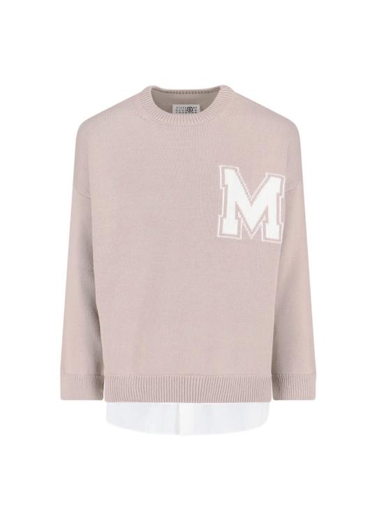  MM6 메종마르지엘라 스웨터 Mm6 메종 마르지엘라 버진 울 크루넥  베이지