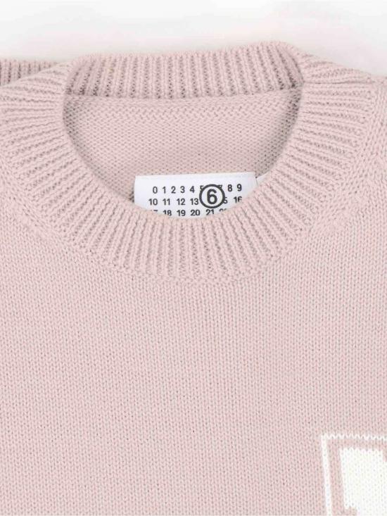  MM6 메종마르지엘라 스웨터 Mm6 메종 마르지엘라 버진 울 크루넥  베이지 - MM6 MAISON MARGIELA