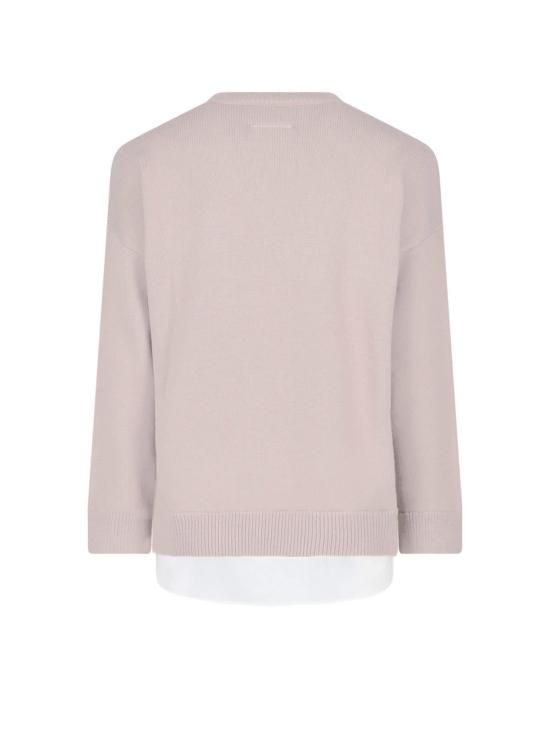  MM6 메종마르지엘라 스웨터 Mm6 메종 마르지엘라 버진 울 크루넥  베이지 - MM6 MAISON MARGIELA