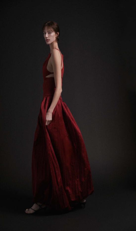  루이자 에 라 루나 롱 스커트 Luisa Et La Luna 다프네 스커트 루비 - LUISA ET LA LUNA