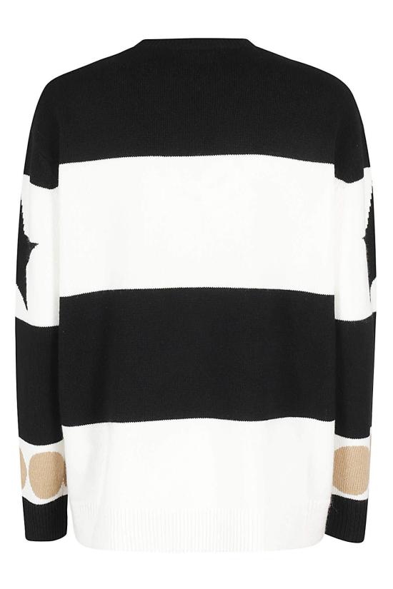  막스마라 스웨터 스타 패턴 크루넥 점퍼  블랙 - MAX MARA