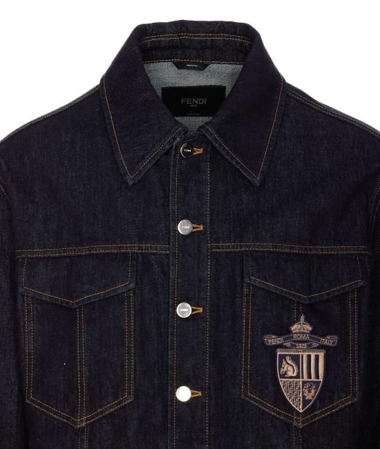 펜디 데님 자켓 크레스트 데님 재킷 블루 - FENDI