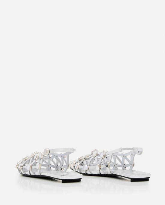  디 아티코 플랫 슈즈 아티코 발레리나 그리드 발레리나 실버 - THE ATTICO