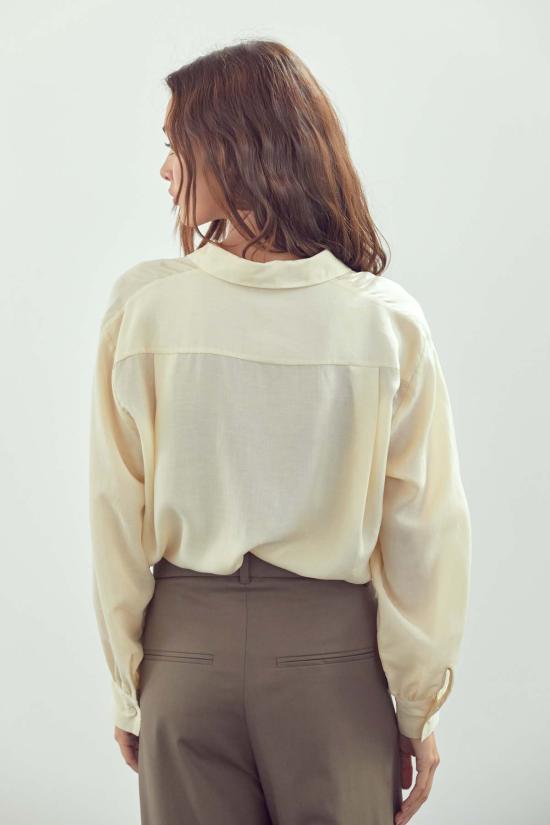  amente 셔츠 A Mente 버튼다운 셔츠 크림 - AMENTE