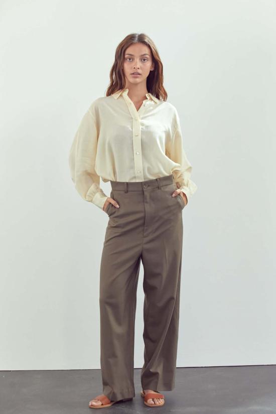  amente 셔츠 A Mente 버튼다운 셔츠 크림 - AMENTE