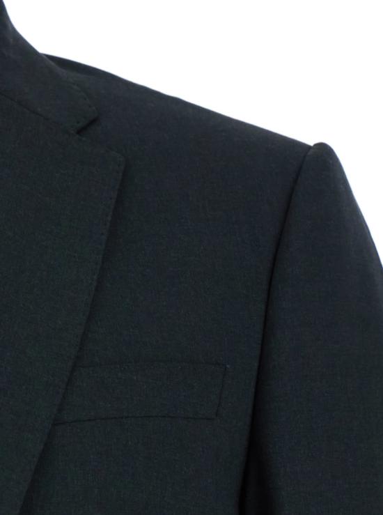  엠포리오 아르마니 수트 자켓 싱글 브레스트 수트, 노치드 리버스 디자인, 울 블렌드 그레이 색상 - EMPORIO ARMANI