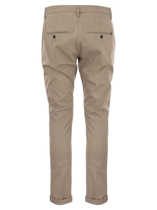  돈답 스트레이트 팬츠 Dondup Gaubert 슬림핏 개버딘 팬츠 헤이즐넛 - DONDUP