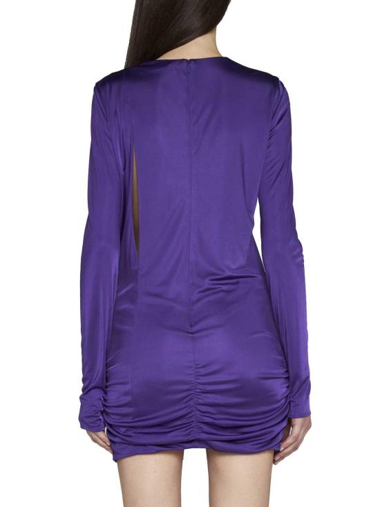  베르사체 숏 원피스 저지 미니 드레스 브라이트 다크 오키드 - VERSACE