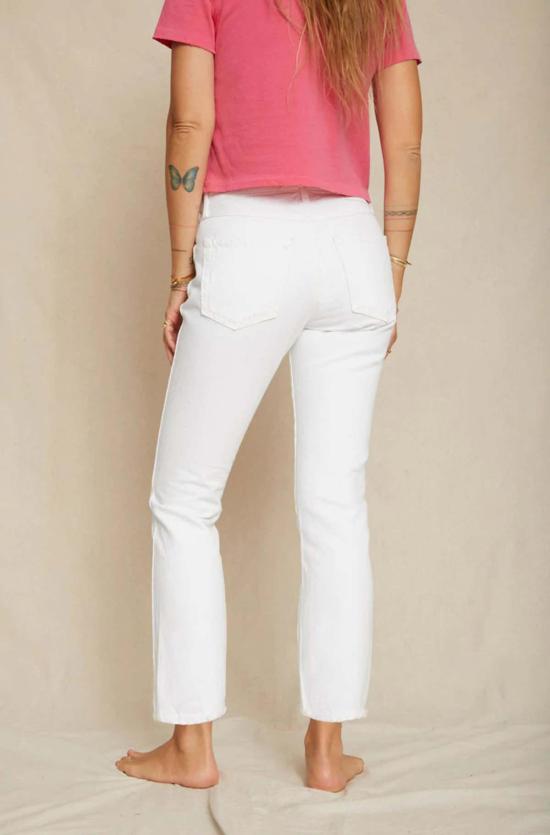  아모 데님 데님 팬츠 톰보이 크롭 화이트 - AMO DENIM