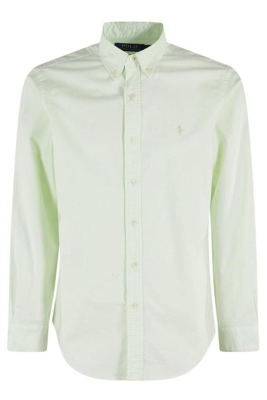  랄프 로렌 긴팔 셔츠 로고 자수 나뭇잎 긴팔 셔츠