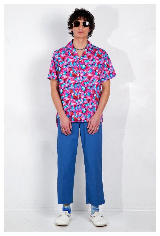  Graphia New York 반팔 셔츠 그라피아 뉴욕 캠프 칼라 프린트 반팔  레드 플로럴 드림 - OTHER BRANDS