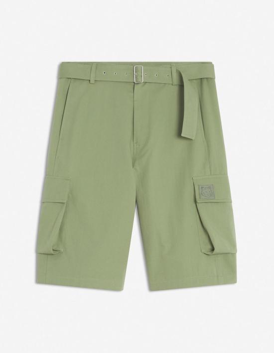  메종키츠네 숏팬츠 메종 키츠네 벨티드 카고 버뮤다 쇼츠 터프 그린