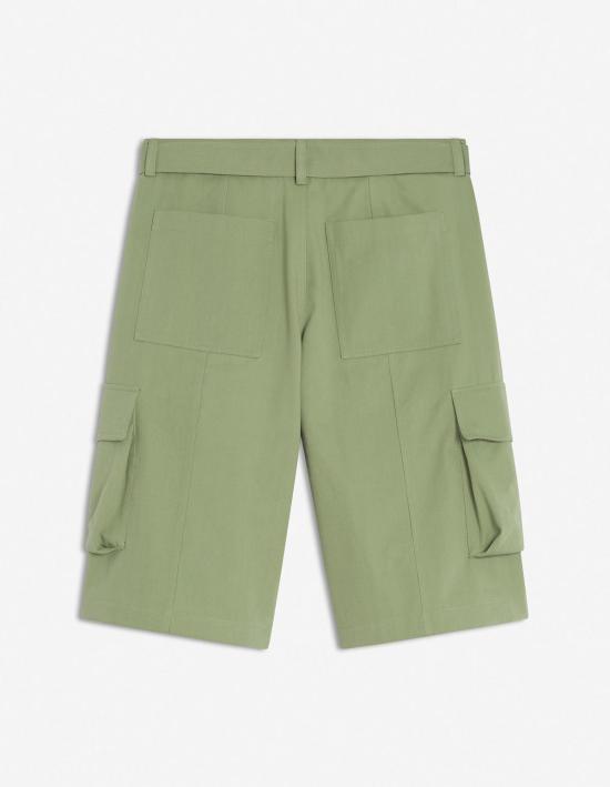  메종키츠네 숏팬츠 메종 키츠네 벨티드 카고 버뮤다 쇼츠 터프 그린 - MAISON KITSUNE