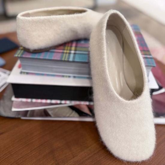  소피 드후레 플랫 슈즈 Sofie D'hoore Fiennes Fluf 발레리나 슈즈 도자기 - SOFIE D'HOORE