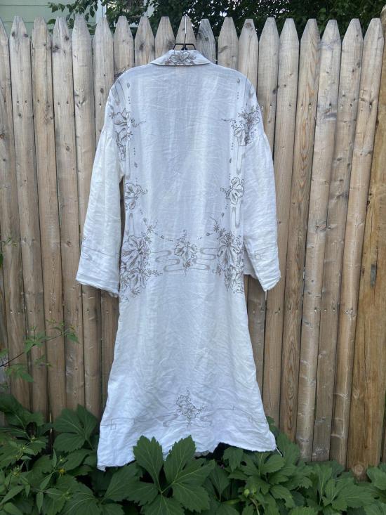  케흘러 오마지오 롱 원피스 칼레 자수 린넨 랩 드레스 - KAHLER OMAGGIO