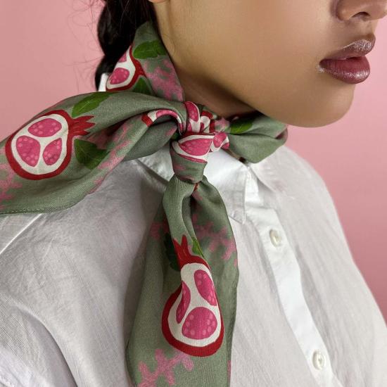  센티넬 머플러/스카프 석류 코튼 실크 반다나 - CENTINELLE