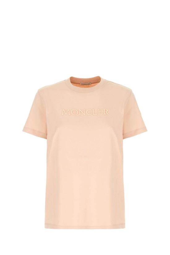  몽클레어 반팔 티셔츠 코튼 티셔츠 핑크