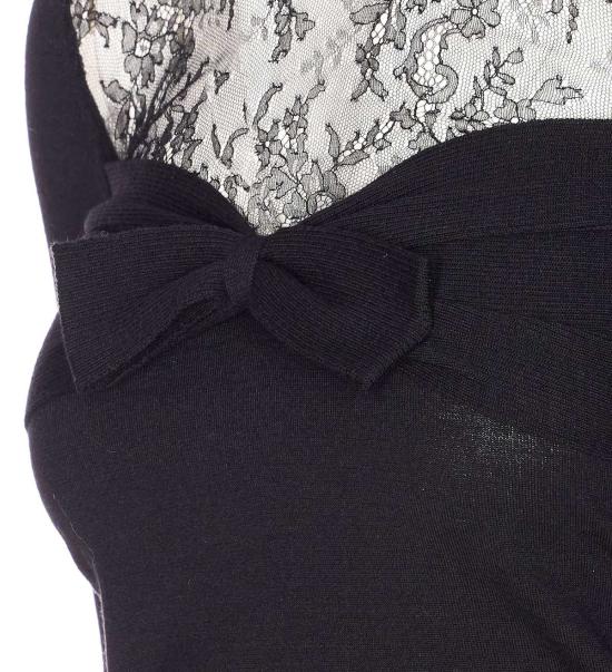  발렌티노 가라바니 스웨터 울 레이스 디테일  블랙 - VALENTINO GARAVANI