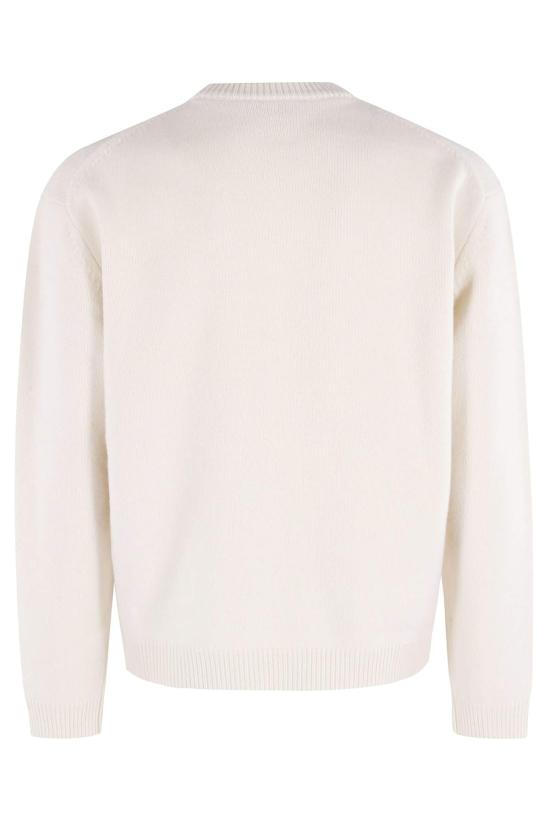  메종키츠네 스웨터 Maison Kitsuné 폭스 헤드 인타르시아 메리노 점퍼 Ecru Tan Beige - MAISON KITSUNE