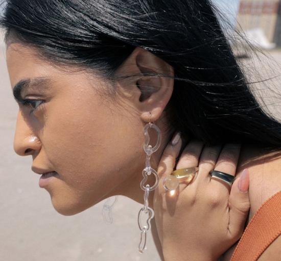  제인 다렌스부르그 반지 제인 다렌스버그 대리석 구형  라임 그린 - JANE DARENSBOURG