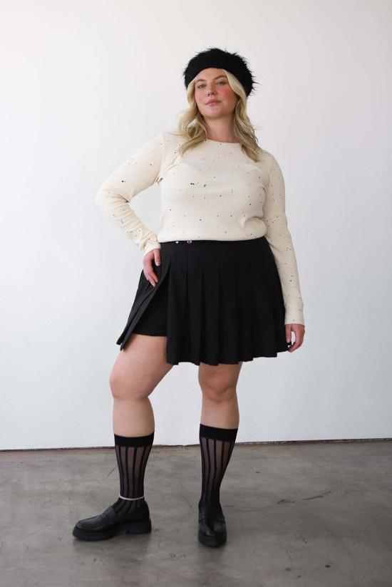  노블 숏 스커트 플리티드 스커트 애쉬