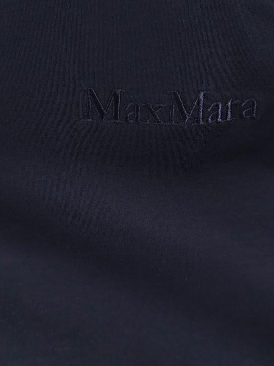  막스마라 반팔 티셔츠 막스 마라 로고 자수 크루넥 티셔츠 (블루) - MAX MARA