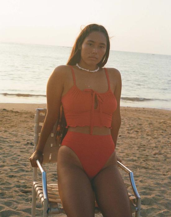  갈라마르 비키니 수영복 하이킥 브리프 스칼렛