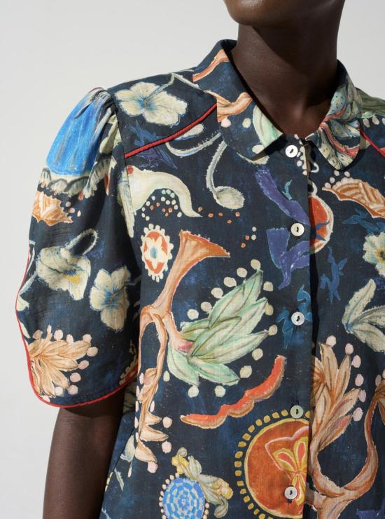  Cotélac 블라우스 코텔락 반팔 프린트 셔츠 - OTHER BRANDS