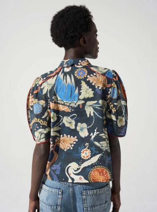  Cotélac 블라우스 코텔락 반팔 프린트 셔츠 - OTHER BRANDS