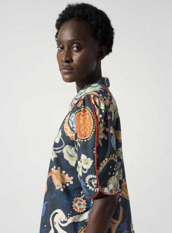  Cotélac 블라우스 코텔락 반팔 프린트 셔츠 - OTHER BRANDS