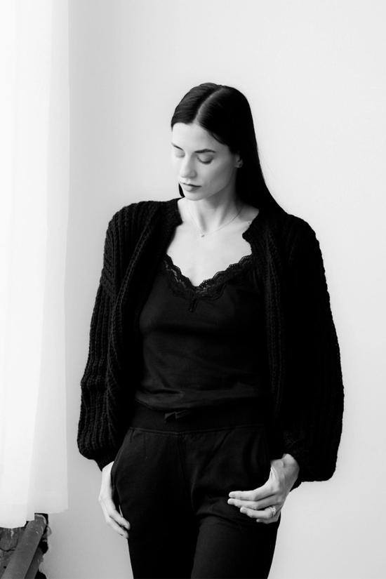  마이아미 가디건 Maiami 알파카 브리오슈 카디건 블랙 - MAIAMI