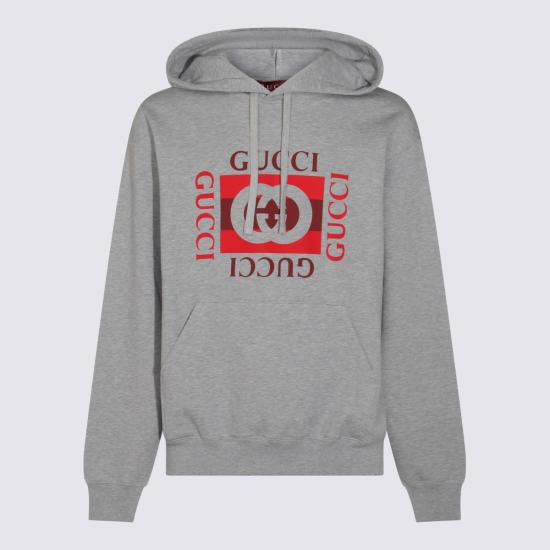  구찌 긴팔 티셔츠 코튼 스웨트셔츠 그레이