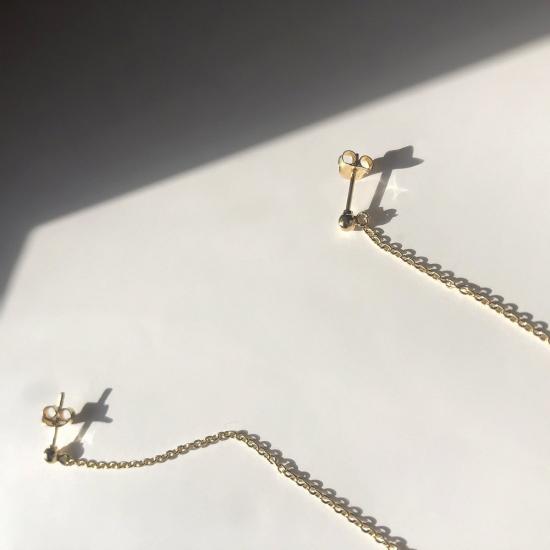  바 주얼리 이어링 네버 엔딩 로드 귀걸이 금도금 - BAR JEWELLERY