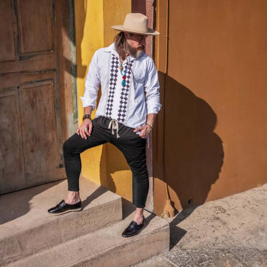  크로우 컬렉티브 트레이닝/조거 팬츠 크로우 콜렉티브 저니 팬츠 피치 블랙 - CROW COLLECTIVE