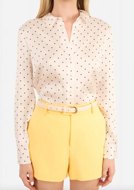  카미 뉴욕 블라우스 Cami Nyc 크로스비 실크  핀 도트 - CAMI NYC