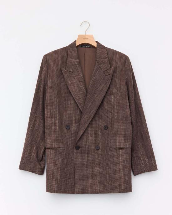  콜보 수트 자켓 더블 브레스트 블레이저 워시드 브라운 하운드투스