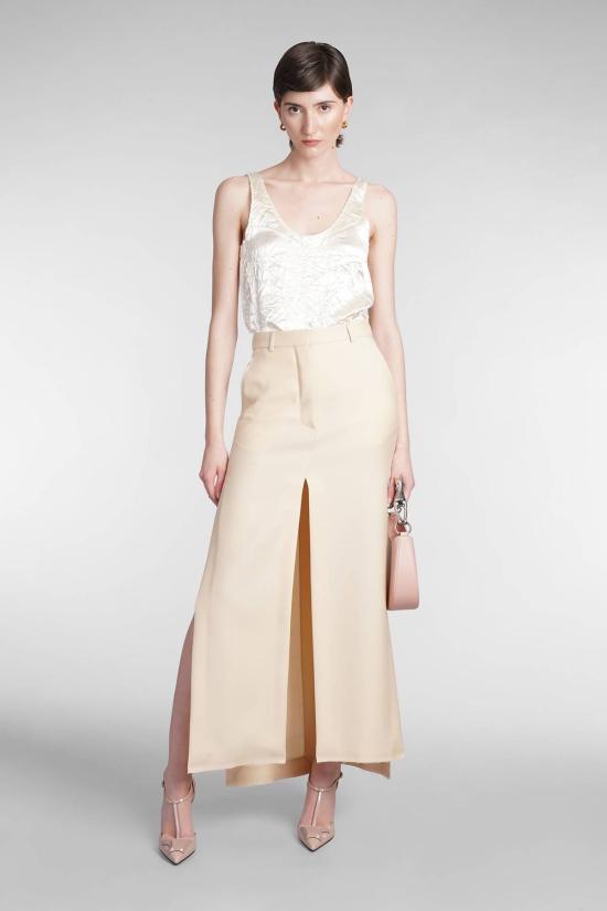  랑방 민소매 티셔츠 스플릿 탱크탑 초크 - LANVIN